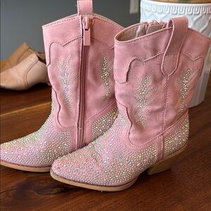 Pink Rhinestone Western Boots girls
